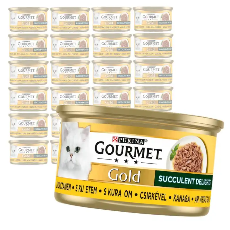 Purina Gourmet Gold z Kurczakiem 24x85g Mokra Karma Dla Kota Succulent Delights Obniżka ceny
