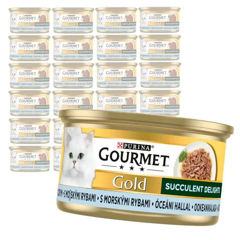 Purina Gourmet Gold z Rybą Oceaniczną 24x85g Mokra Karma Dla Kota Succulent Delights Szybka wysyłka
