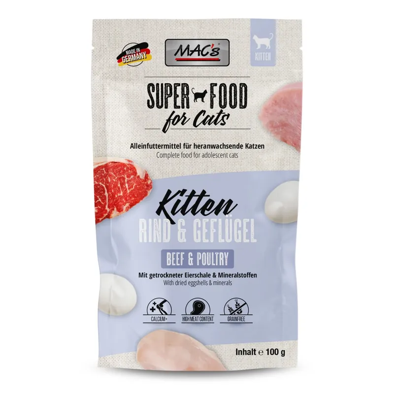 MAC‘s Kitten Mokra Karma Dla Kociąt Wołowina Drób 100g Bezpieczne zakupy