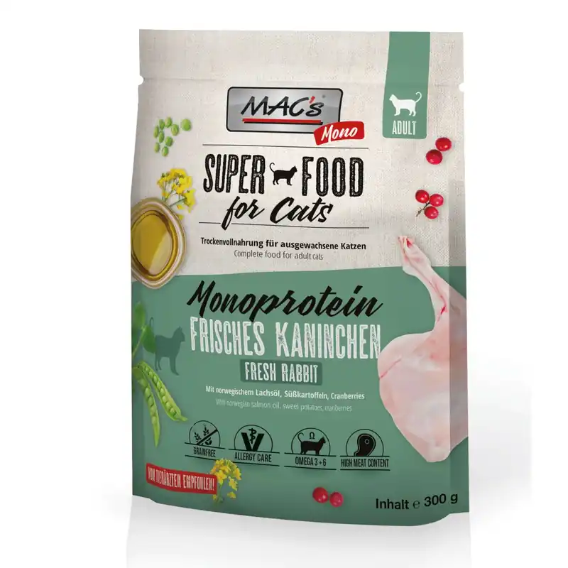 Wybór klientów MAC‘s Cat Adult Sucha Karma Monoproteinowa Dla Kota 300g Świeży Królik