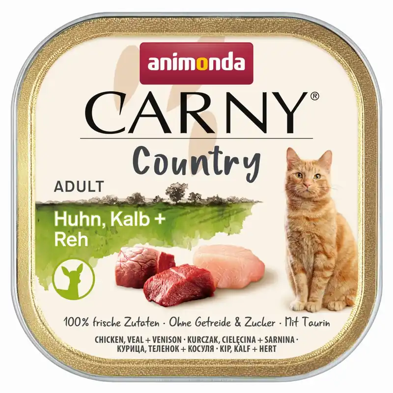 Tylko do końca tygodnia Animonda Carny Country 100g Mokra Karma Dla Kota z Kurczakiem Cielęciną i Sarną