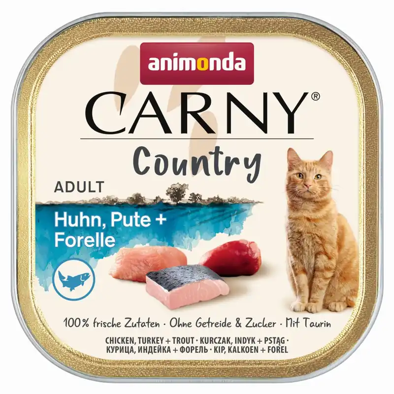 Oferta limitowana Animonda Carny Country 100g Mokra Karma Dla Kota z Kurczakiem Indykiem i Pstrągiem