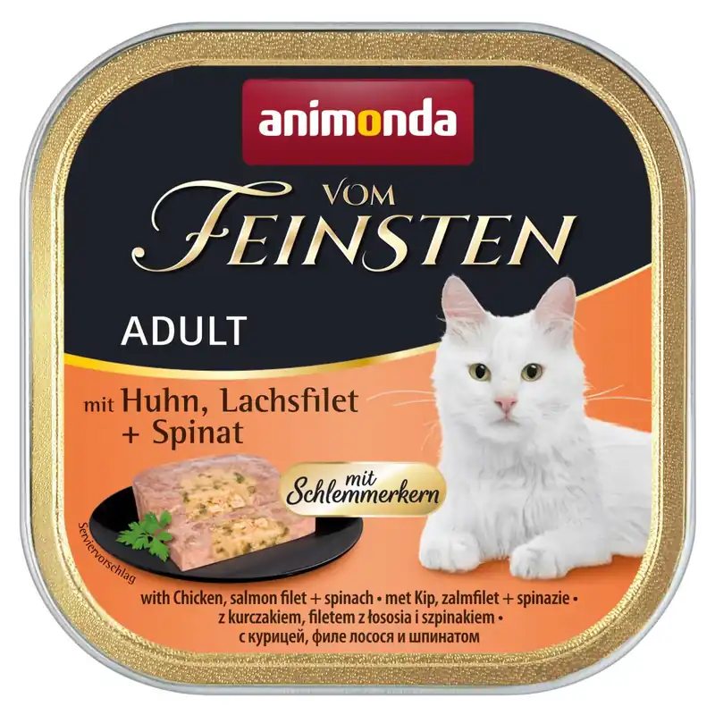 Animonda Vom Feinsten Adult 100g Mokra Karma dla Kota z Kurczakiem Filetem z Łososia i Szpinakiem Ostatnie sztuki
