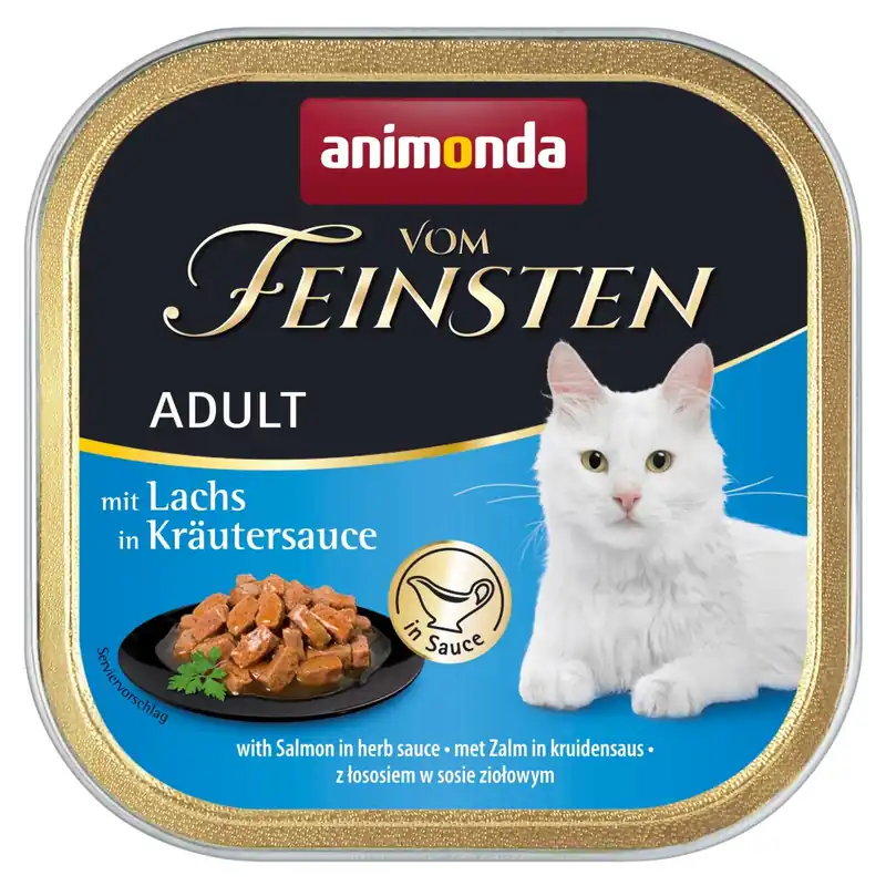 Animonda Vom Feinsten Adult 100g Mokra Karma dla Kota z Łososiem w Sosie Ziołowym Bezpieczna płatność