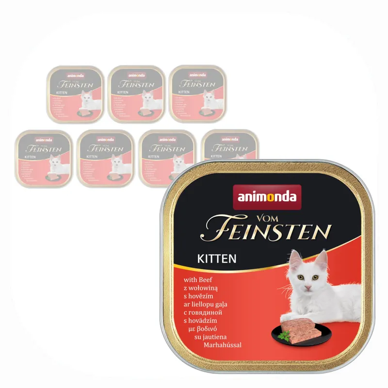 Animonda Vom Feinsten Kitten 8x100g Mokra Karma dla Kociąt z Wołowiną Do wyczerpania zapasów