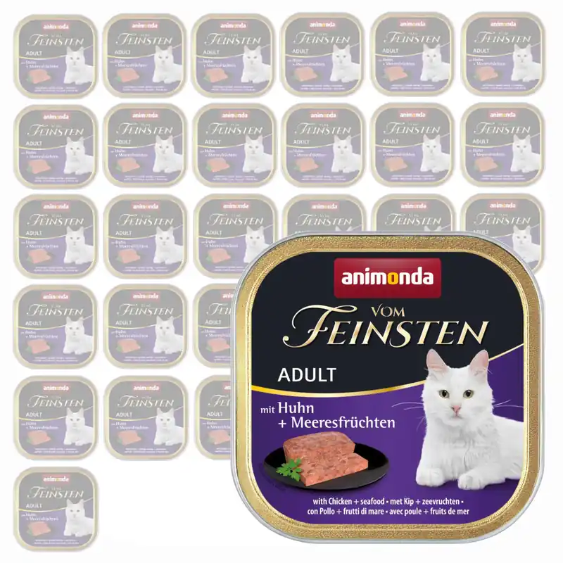 Animonda Vom Feinsten Adult 32x100g Mokra Karma dla Kota z Kurczakiem i Owocami Morza Wyjątkowa oferta