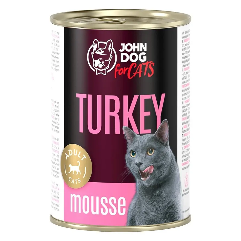 Do wyczerpania zapasów John Dog for Cats Mus z Indykiem 400g Bezzbożowa Mokra Karma Dla Kota
