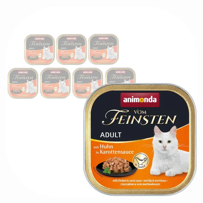 Dodaj do koszyka Animonda Vom Feinsten Adult 8x100g Mokra Karma dla Kota z Kurczakiem w Sosie Marchewkowym