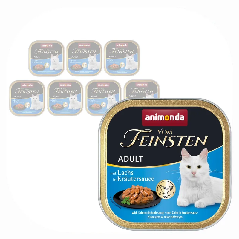 Zamów teraz Animonda Vom Feinsten Adult 8x100g Mokra Karma dla Kota z Łososiem w Sosie Ziołowym