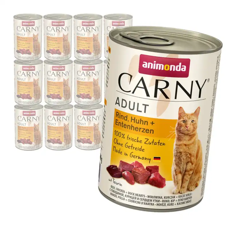 Animonda Carny Adult 12x400g Mokra Karma Dla Kota z Wołowiną Kurczakiem i Kaczymi Sercami Oferta