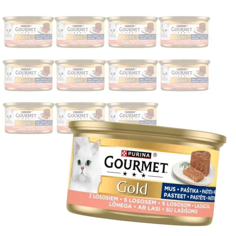 Tylko do końca tygodnia Purina Gourmet Gold Mus z Łososiem 12x85g Mokra Karma Dla Kota