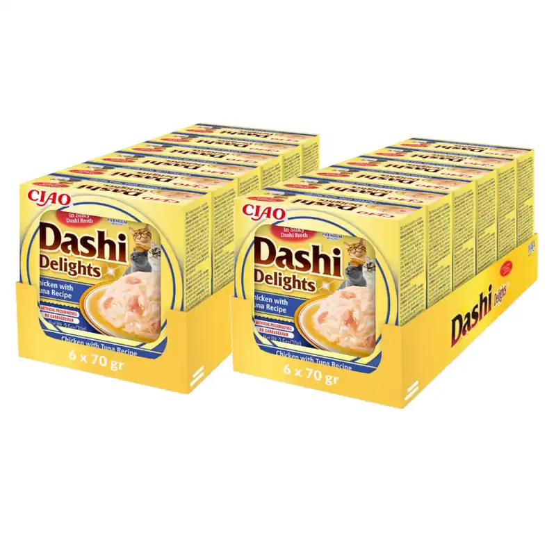 Kup online Inaba Cat Dashi Delights 12x70g Uzupełniająca Karma Dla Kota Bulion z Kurczakiem i Tuńczykiem