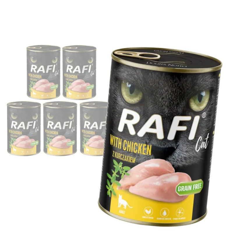 Rafi Cat Adult 6x400g Bezzbożowa Mokra Karma Dla Kota Z Kurczakiem Nowość