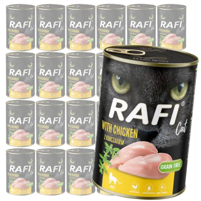 Rafi Cat Adult 24x400g Bezzbożowa Mokra Karma Dla Kota Z Kurczakiem Nowość