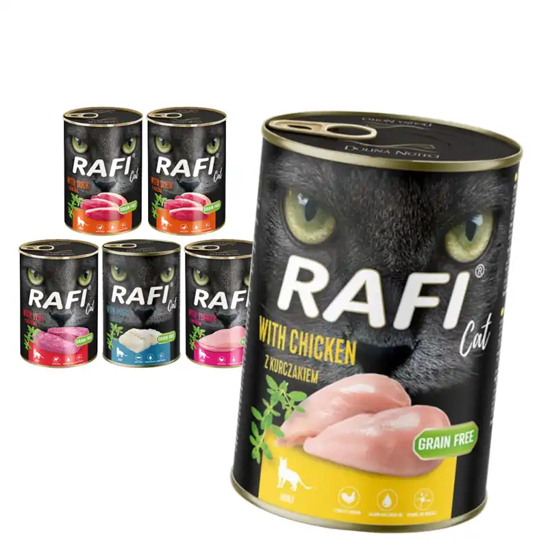 Tylko do końca tygodnia Rafi Cat Adult 6x400g Bezzbożowa Mokra Karma Dla Kota Mix 5 Smaków