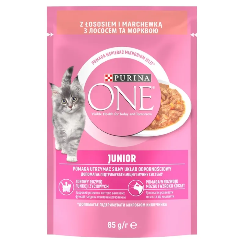 Purina One Junior 85g Mokra Karma Dla Kociąt Z Łososiem I Marchewką Tylko do końca tygodnia