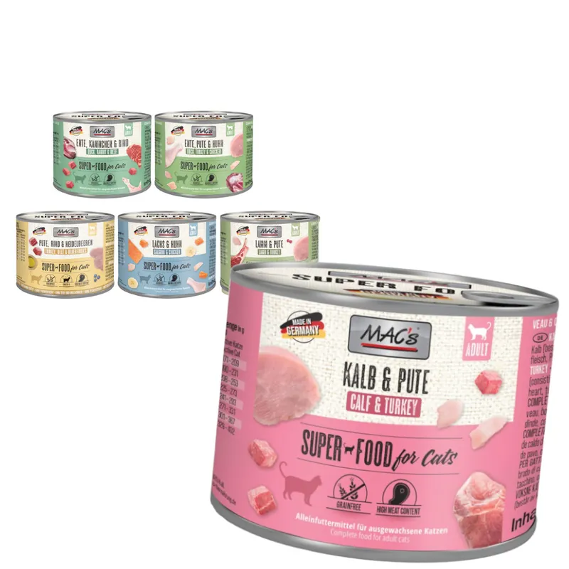 Hit sprzedaży MAC‘s 6x200g Mokra Karma Dla Dorosłych Kotów Mix 6 Smaków