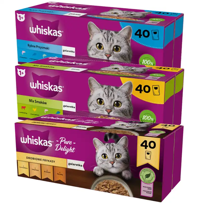 Whiskas Adult 120x85g Mokra Karma Dla Kota Mix Smaków W Galaretce Rabat