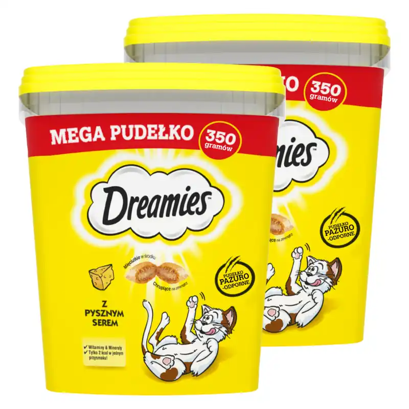Dreamies Mega Pudełko Przysmak Dla Kota Chrupiące Paszteciki Z Nadzieniem Z Serem 2x350g Wyprzedaż