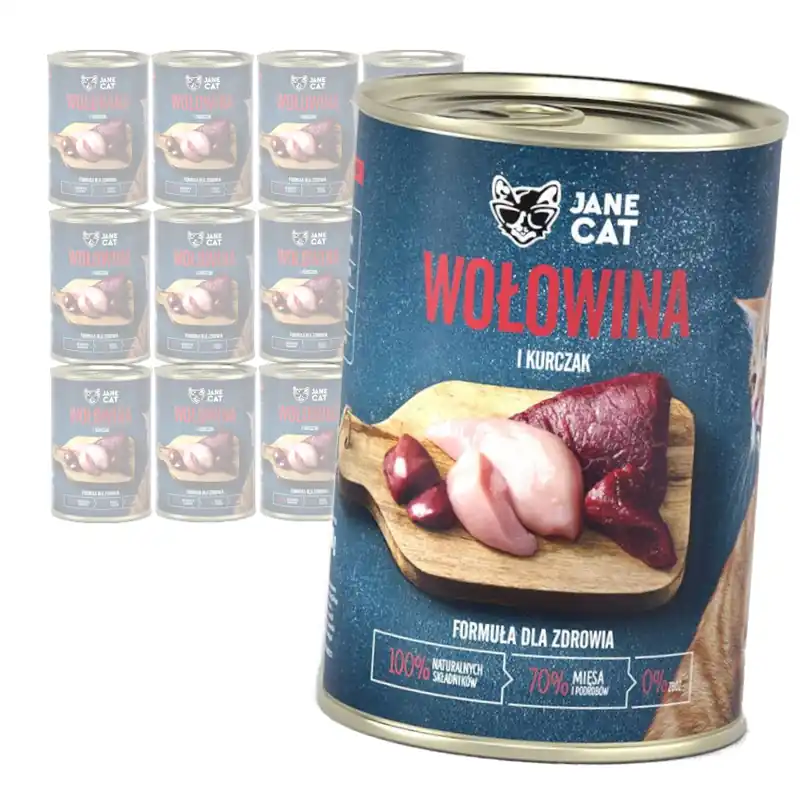 Jane Cat Adult Wołowina Kurczak 12x400g Mokra Karma Dla Kotów Bez Zbóż Oferta czasowa