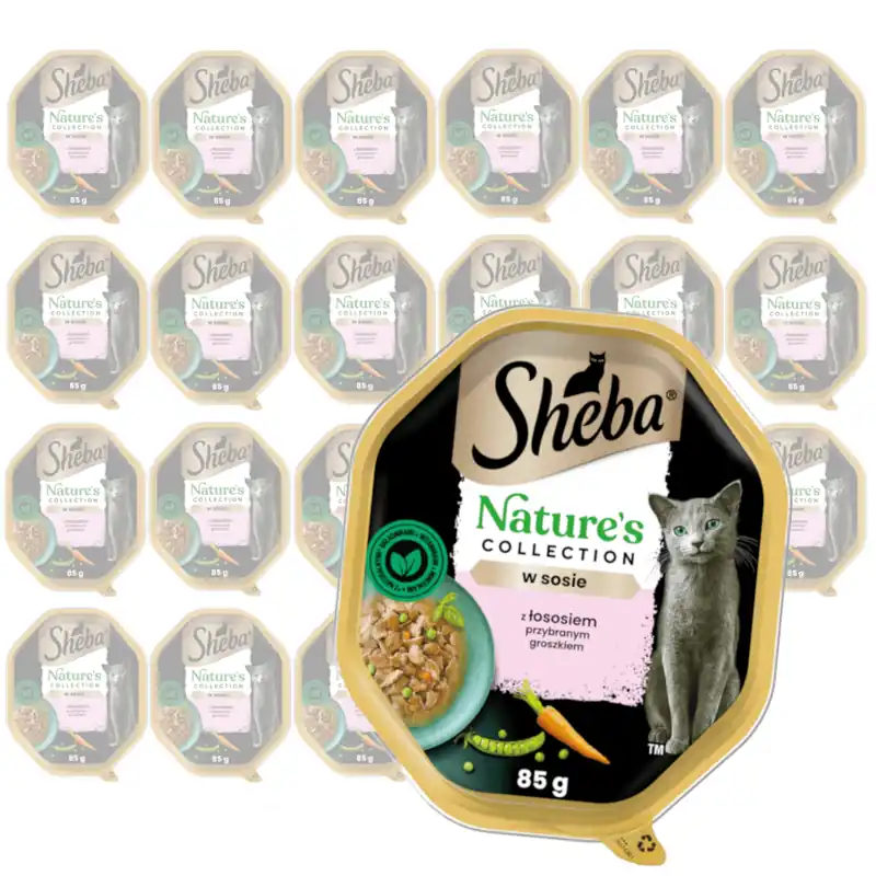 Sheba Nature‘s Collection 22x85g Z Łososiem I Zielonym Groszkiem W Sosie Mokra Karma Dla Dorosłych Kotów Oferta limitowana
