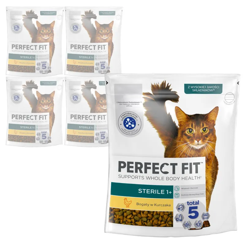Perfect Fit Sterile Sucha Karma Dla Kotów Sterylizowanych Z Kurczakiem 5x750g Bestseller
