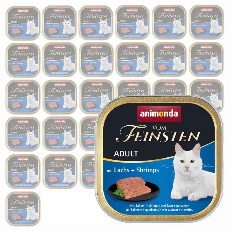 Wyprzedaż Animonda Vom Feinsten Adult 32x100g Mokra Karma dla Kota z Łososiem i Krewetkami
