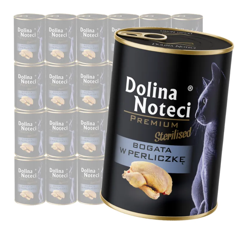 Kup teraz Dolina Noteci Premium Sterilised 24x400g Mokra Karma Dla Kota Po Sterylizacji Bogata w Perliczkę