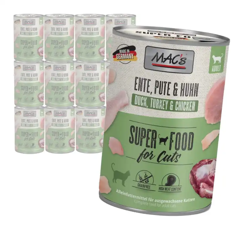 Tani MAC‘s Cat Mokra Karma Dla Kota Kaczka Indyk Kurczak 12x400g