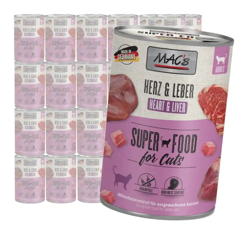Wyjątkowa oferta MAC‘s Cat Mokra Karma Dla Kota Wołowe Serce Wątroba 24x400g