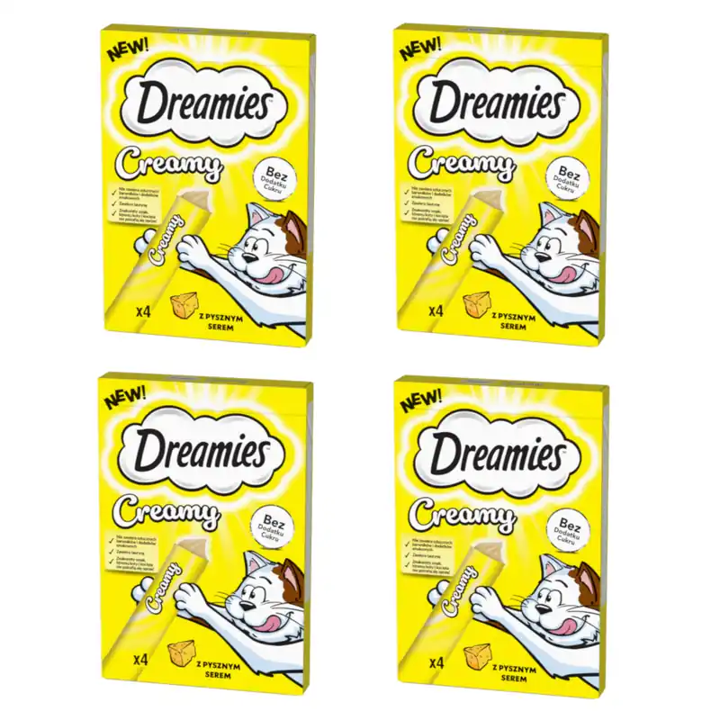 Dreamies Creamy 16x10g Kremowy Przysmak Dla Kotów Z Serem Bezpieczna płatność