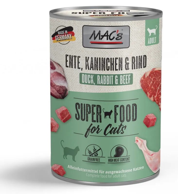Taniej MAC‘s Cat Mokra Karma Dla Kota Kaczka Królik Wołowina 400g