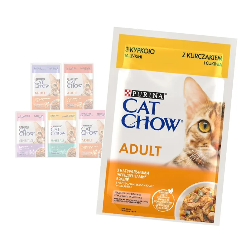 Ostatnia szansa Purina Cat Chow Adult Mix Smaków 6x85g Mokra Karma Dla Kota w Galaretce i Sosie