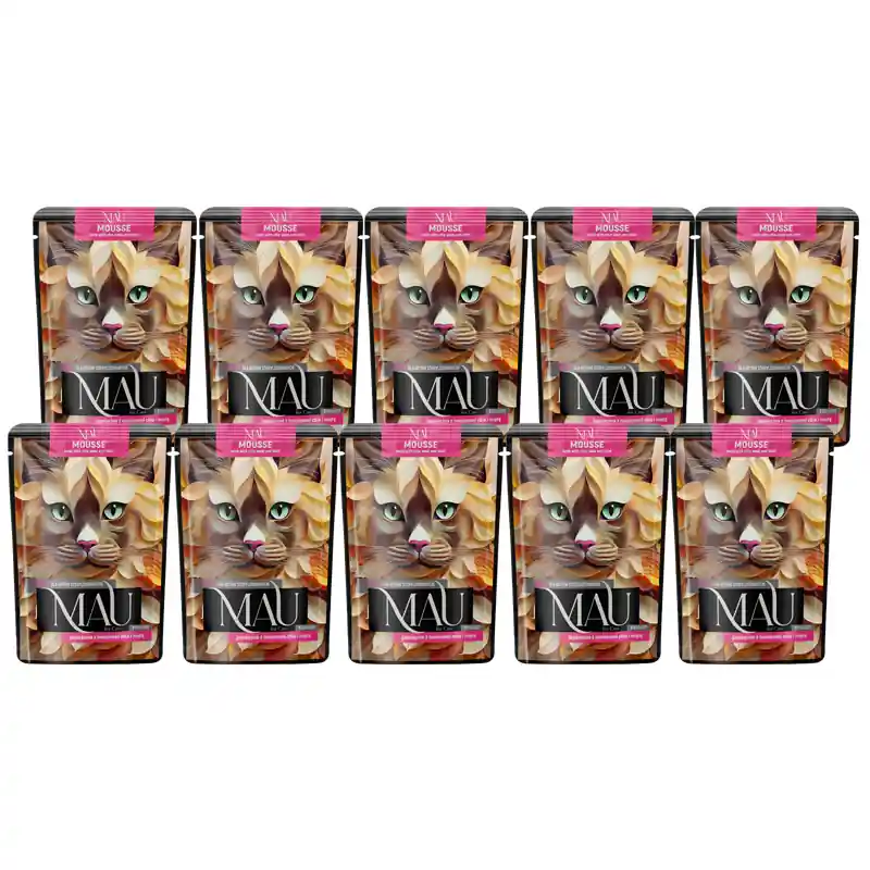 MAU Mus Karma mokra dla kota sterylizowanego jagnięcina z nasionami chia i miętą zestaw 10 x 85 g Premium