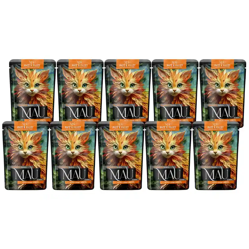 MAU Pasztet i Filet Karma mokra dla kota kociąt kaczka z mango i dziką różą zestaw 10 x 85 g Taniej