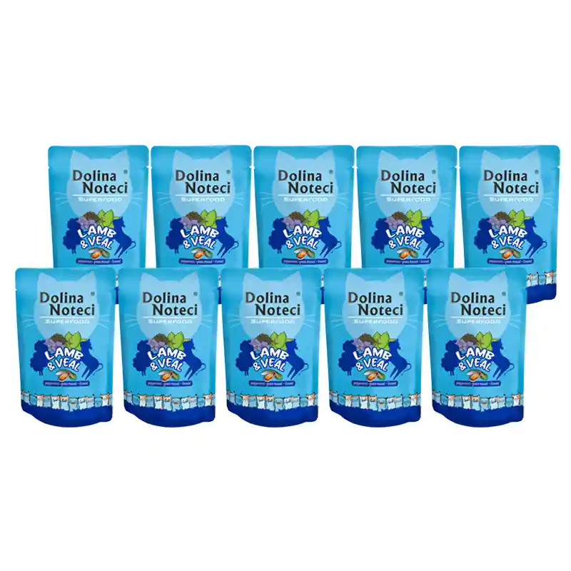 Mokra karma dla kota Dolina Noteci Superfood jagnięcina i cielęcina saszetka zestaw 10 x 85 g Oferta czasowa