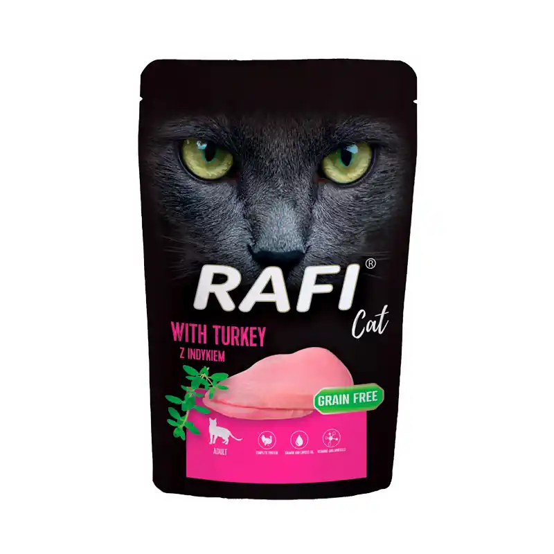 Mokra karma dla kota Rafi Cat Adult z indykiem 100 g Super okazja