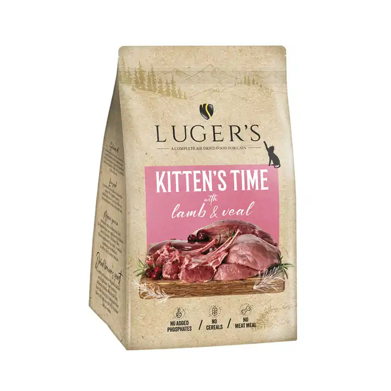 Premium Super Oferta Luger’s Kitten‘s Time karma suszona dla kotów kociąt z jagnięciną i cielęciną 500 g