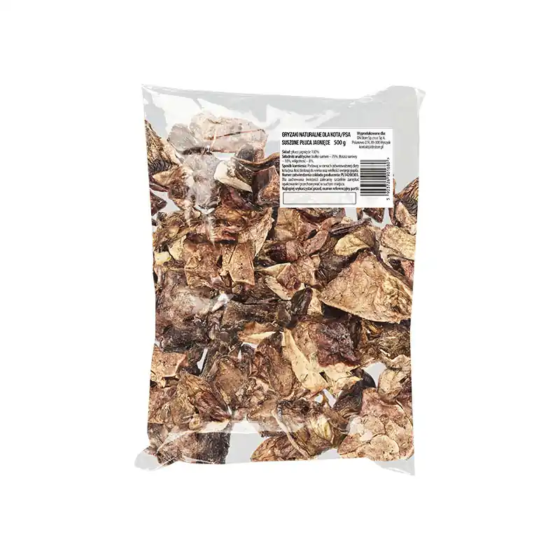 Kup online Naturalny przysmak gryzaki dla psa i kota płuca jagnięce 500 g
