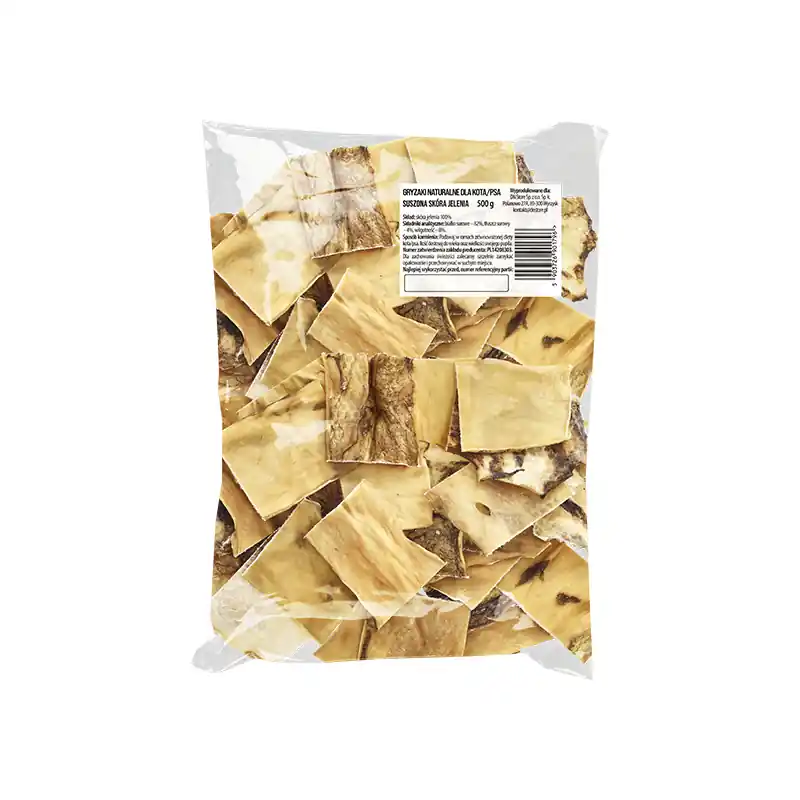 Naturalny przysmak gryzaki dla psa i kota skóra z jelenia 500 g Taniej