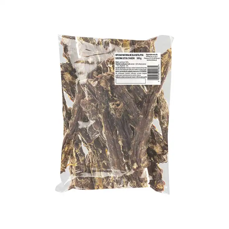 Sprawdź teraz Naturalny przysmak gryzaki dla psa i kota szyje kacze 500 g