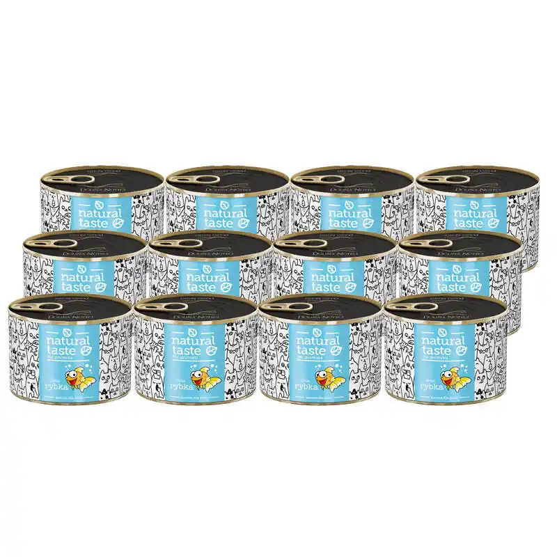 Mokra karma dla kota Natural Taste Złota Rybka – danie z sardynki zestaw 12 x 185 g Popularny