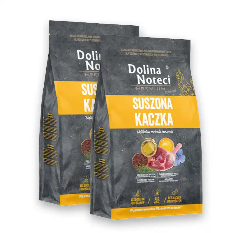 Tylko do końca tygodnia Dolina Noteci Premium Karma suszona dla kota po sterylizacji kaczka zestaw 2 x 2 kg