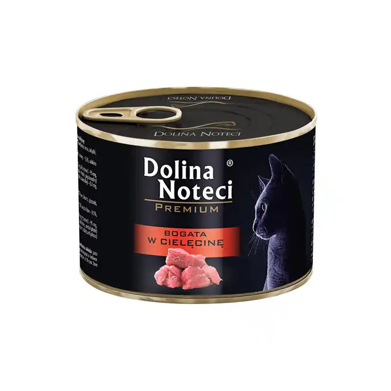 Wyprzedaż Mokra karma dla kota bogata w cielęcinę Dolina Noteci Premium 185 g