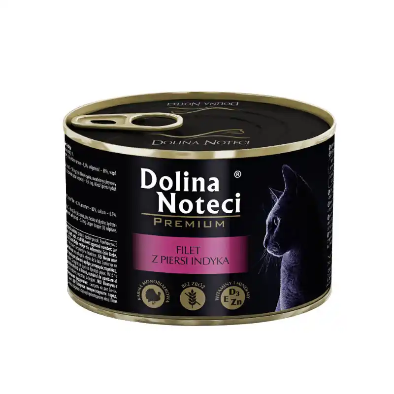 Oferta Mokra karma dla kota filet z piersi indyka Dolina Noteci Premium 185 g