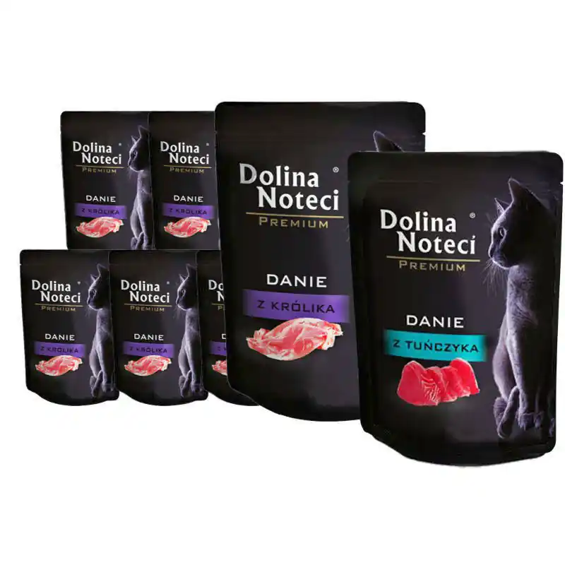 Mokra karma dla kota Dolina Noteci Premium danie z królika zestaw 10 x 85 g + danie z tuńczyka 85 g gratis Szybka wysyłka