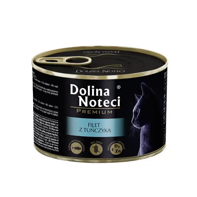 Hit sprzedaży Mokra karma dla kota filet z tuńczyka Dolina Noteci Premium 185 g