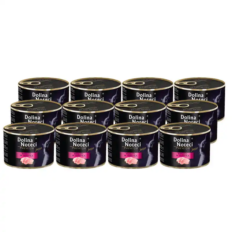 Promocja Mokra karma dla kociąt bogata w indyka Dolina Noteci Premium Junior zestaw 12 x 185 g