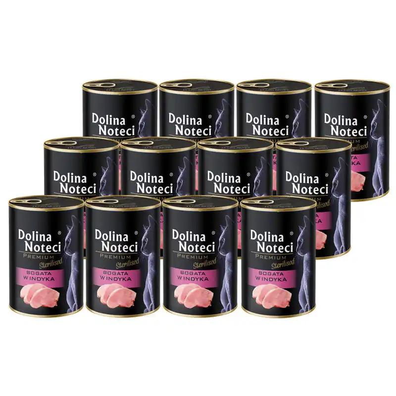 Mokra karma dla kota po sterylizacji bogata w indyka Dolina Noteci Premium zestaw 12 x 400 g Hit cenowy
