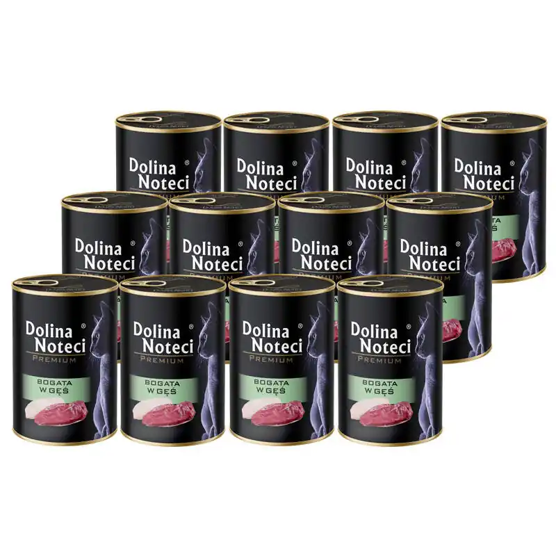 Wybór klientów Mokra karma dla kota bogata w gęś Dolina Noteci Premium zestaw 12 x 400 g
